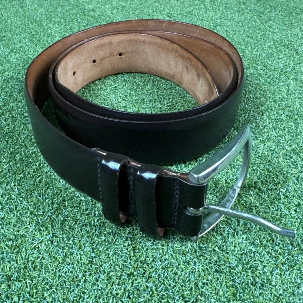 Fabrizio Mancini Black Leather Belt‎ Italy Size 115 45 Inch